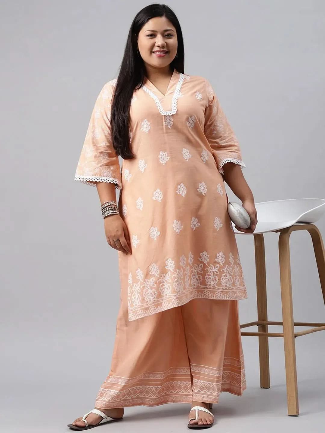 Buy Plus Size Peach Printed Cotton Kurta - 11091-6XL | Libas Ethnic Wear Online
Buy Plus Size Peach Printed Cotton Kurta - 11091-6XL | Libas Ethnic Wear Online
