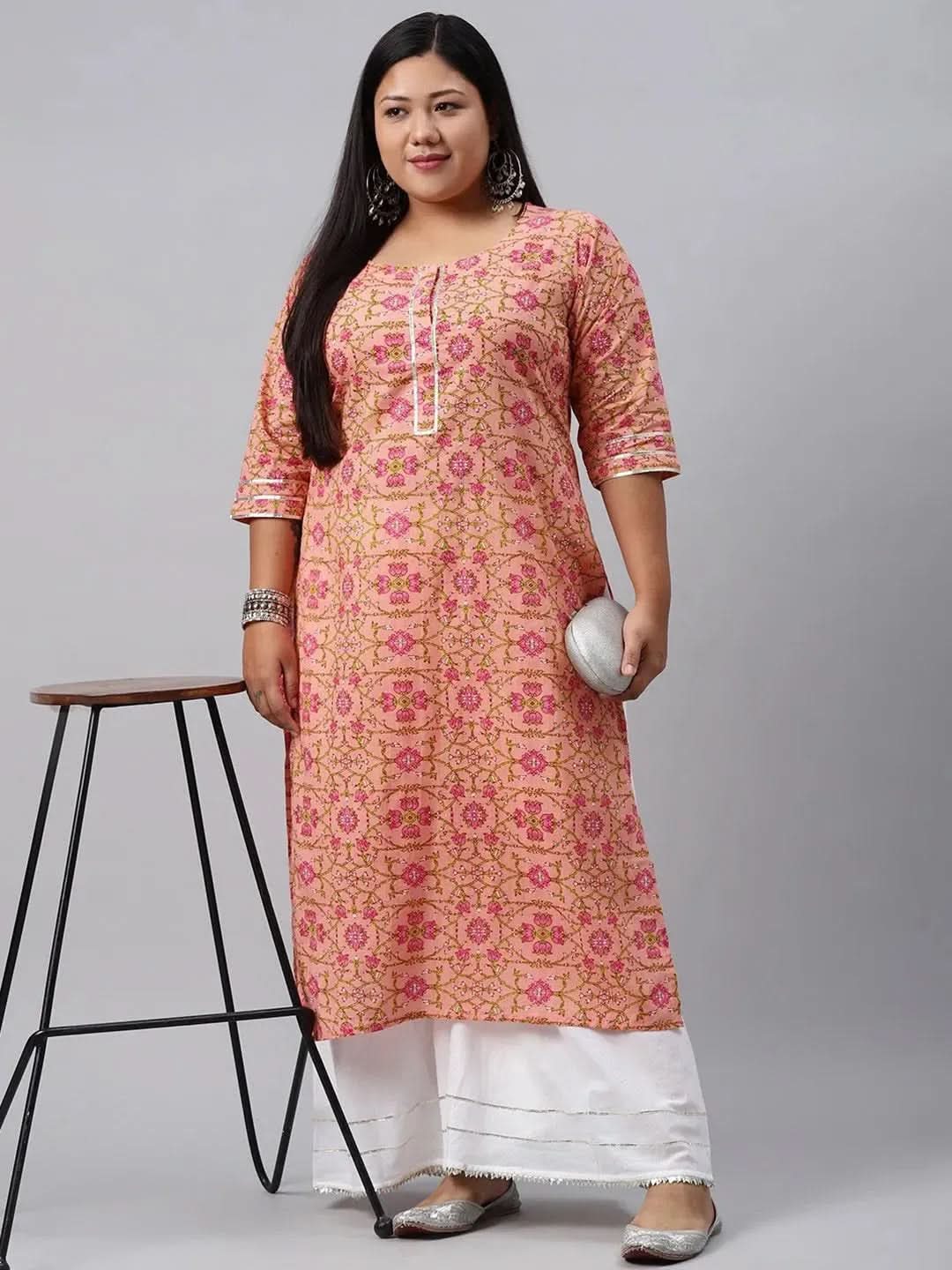 Buy Plus Size Peach Printed Cotton Kurta - 11101-6XL | Libas Ethnic Wear Online
Buy Plus Size Peach Printed Cotton Kurta - 11101-6XL | Libas Ethnic Wear Online