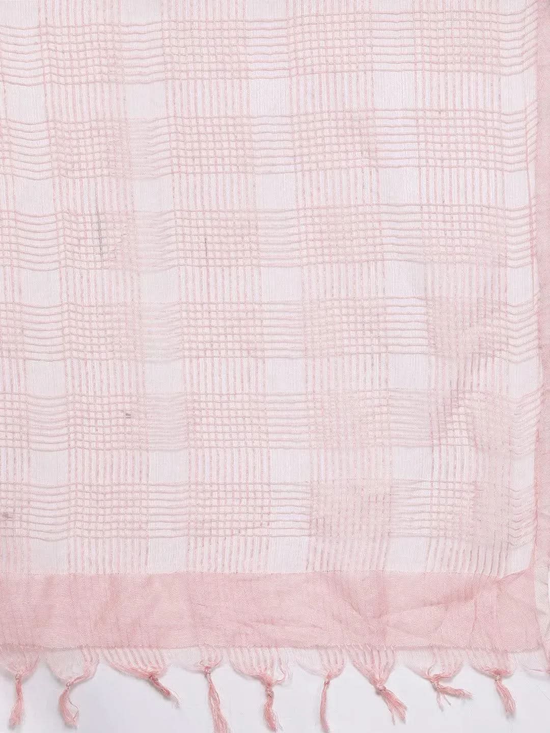 Plus Size Peach Printed Cotton Suit Set - Libas