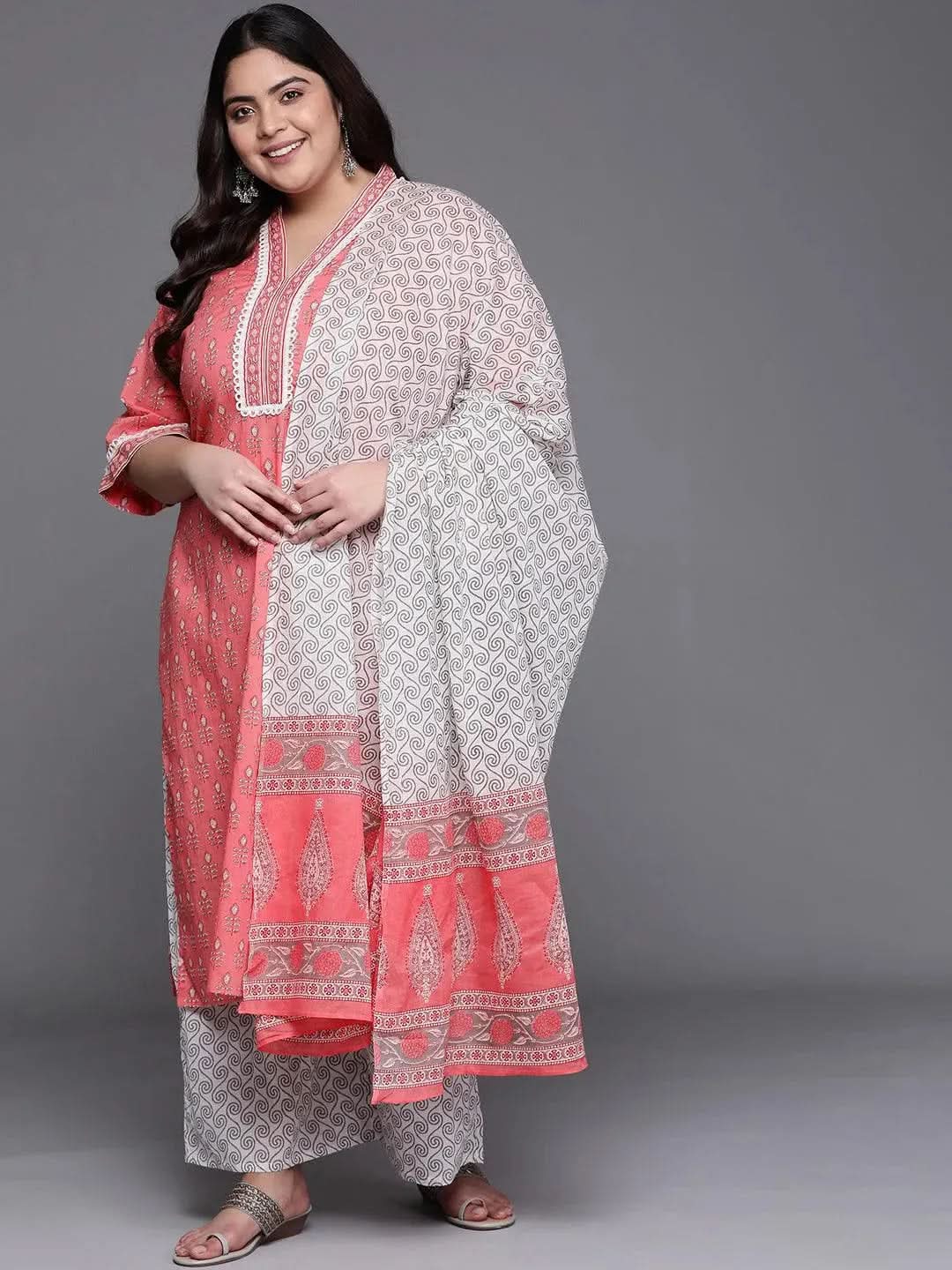Buy Plus Size Pink Printed Cotton Suit Set - 15133O-3XL | Libas Ethnic Wear Online 
Buy Plus Size Pink Printed Cotton Suit Set - 15133O-3XL | Libas Ethnic Wear Online