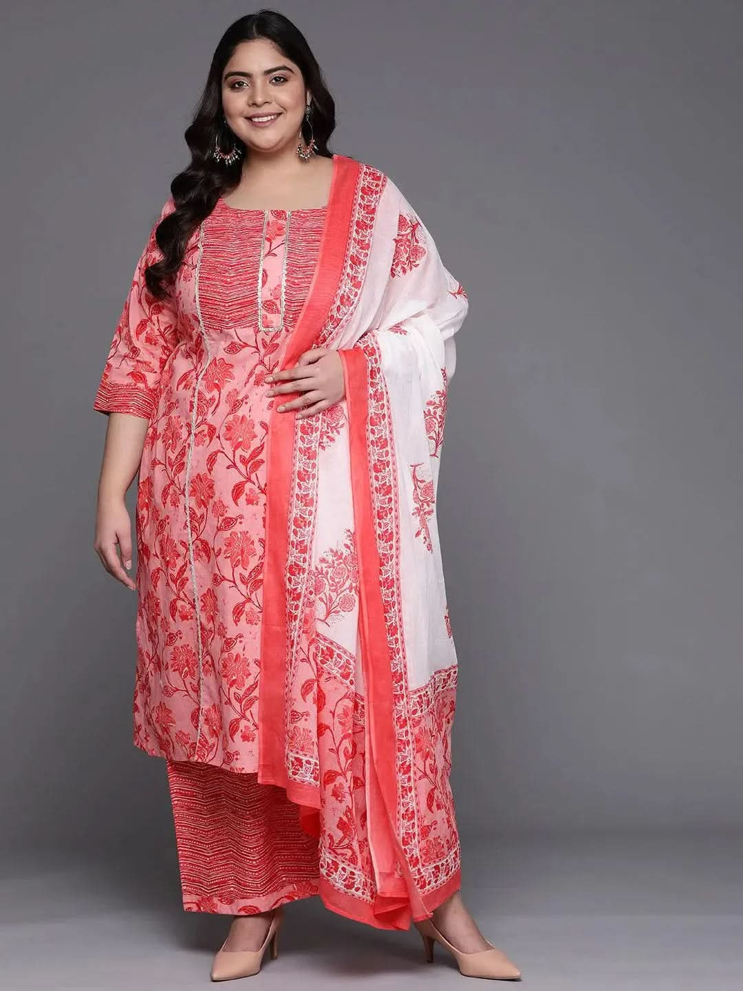 Buy Plus Size Pink Printed Cotton Suit Set - 15115O- | Libas Ethnic Wear Online
Buy Plus Size Pink Printed Cotton Suit Set - 15115O- | Libas Ethnic Wear Online