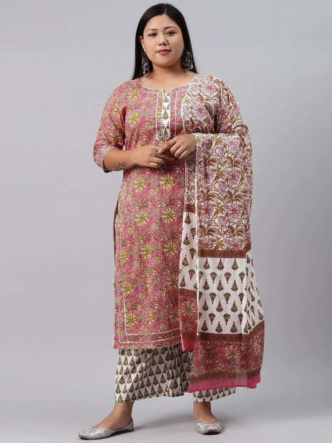 Buy Plus Size Pink Printed Cotton Suit Set - 15075- | Libas Ethnic Wear Online
Buy Plus Size Pink Printed Cotton Suit Set - 15075- | Libas Ethnic Wear Online