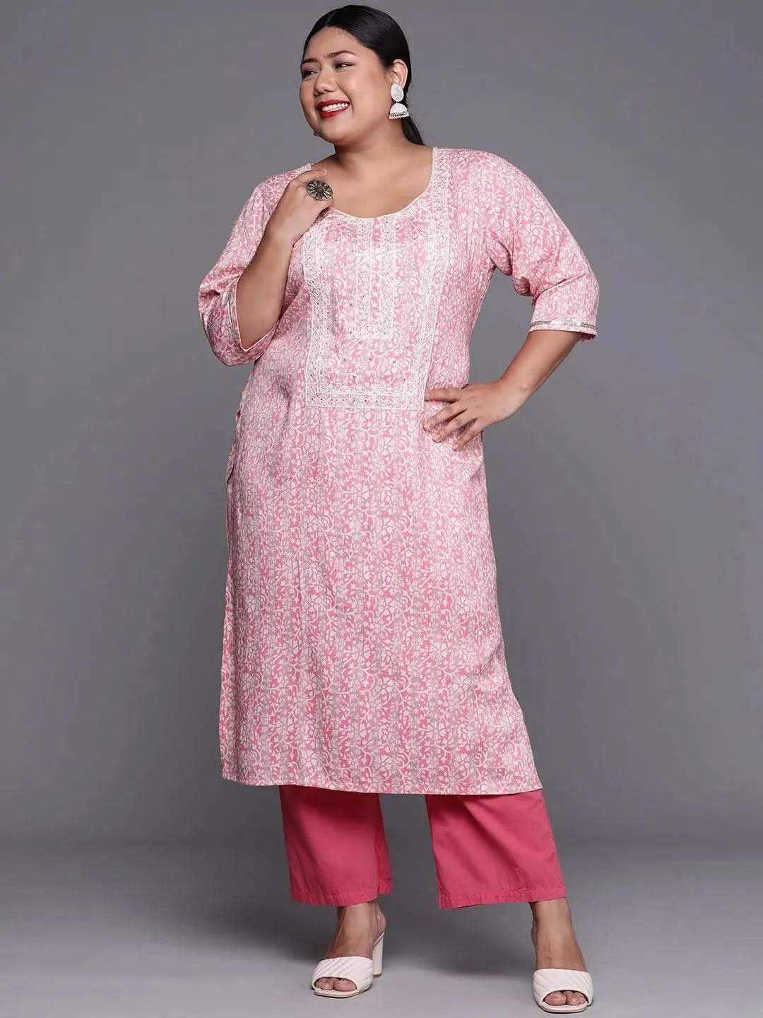 Buy Plus Size Pink Printed Rayon Kurta - 25079O- | Libas Ethnic Wear Online
Buy Plus Size Pink Printed Rayon Kurta - 25079O- | Libas Ethnic Wear Online