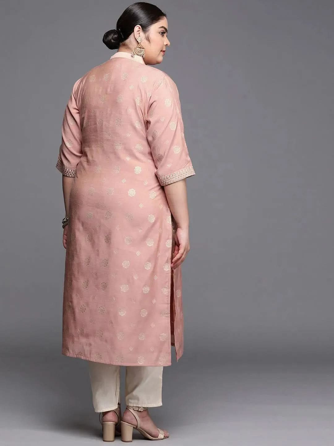 Plus Size Pink Yoke Design Chanderi Silk Kurta
Plus Size Pink Yoke Design Chanderi Silk Kurta