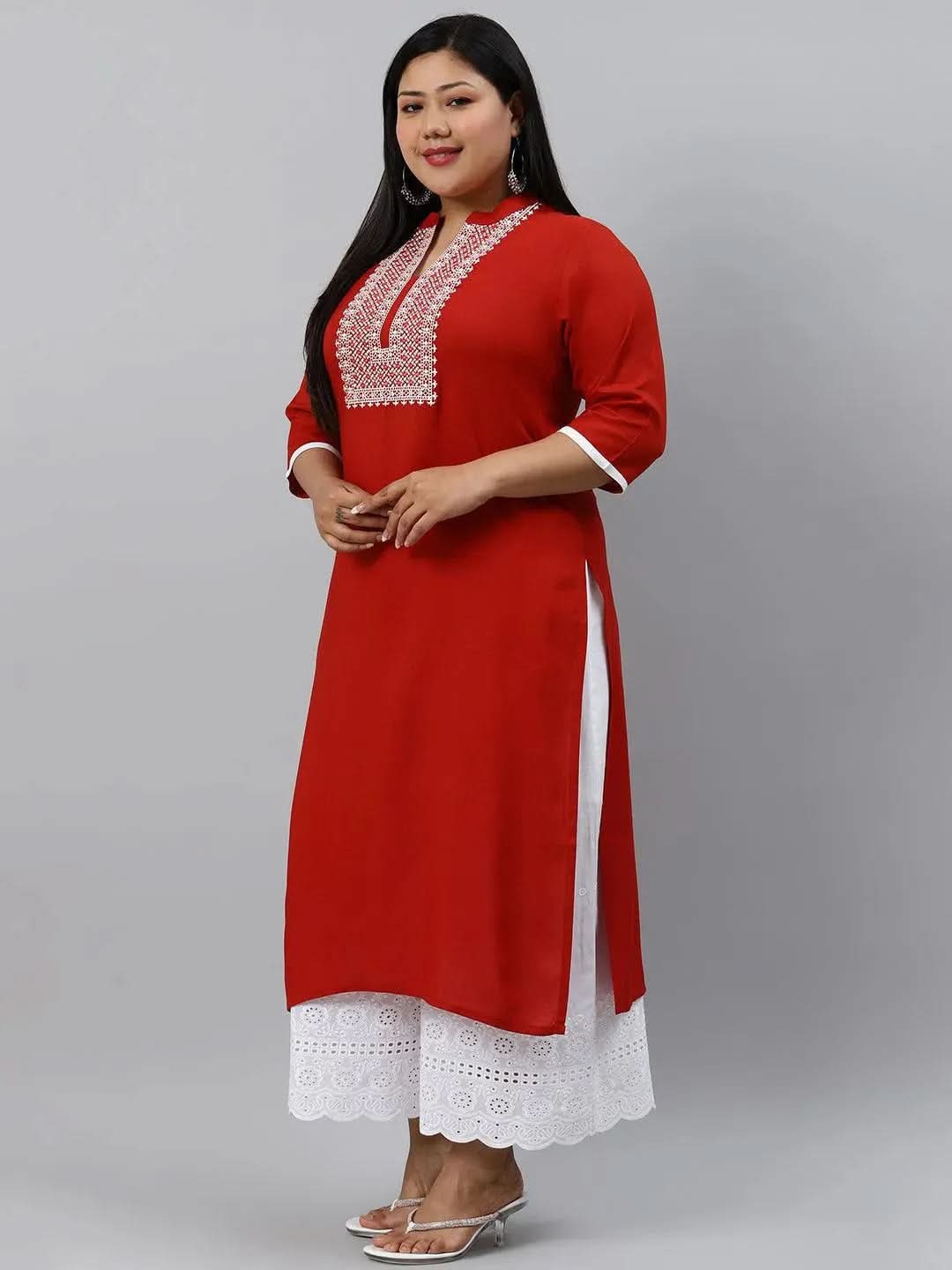 Buy Plus Size Rust Embroidered Rayon Kurta - 11032- | Libas Ethnic Wear Online
Buy Plus Size Rust Embroidered Rayon Kurta - 11032- | Libas Ethnic Wear Online
