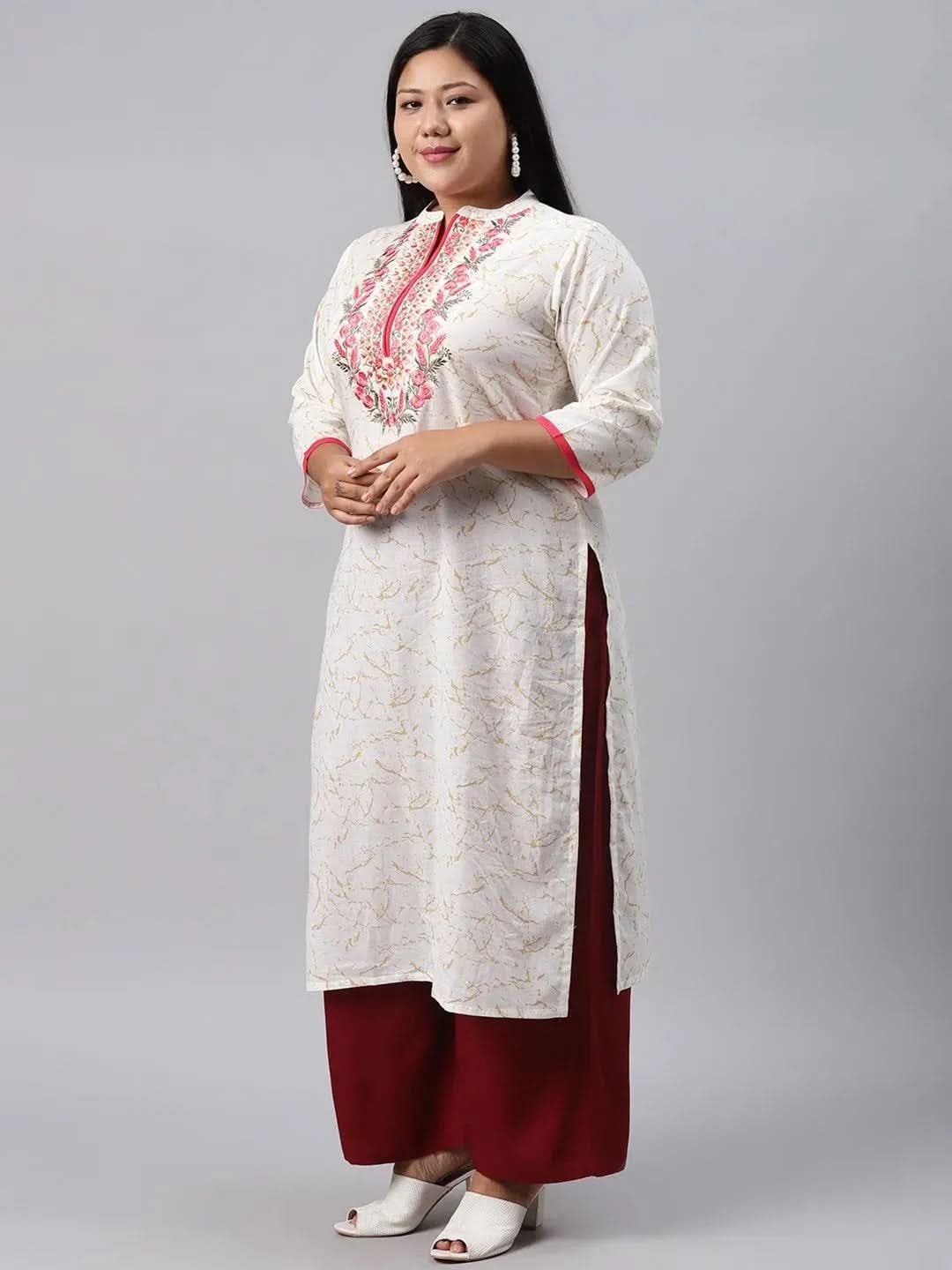 Buy Plus Size White Embroidered Cotton Kurta - 11102- | Libas Ethnic Wear Online
Buy Plus Size White Embroidered Cotton Kurta - 11102- | Libas Ethnic Wear Online