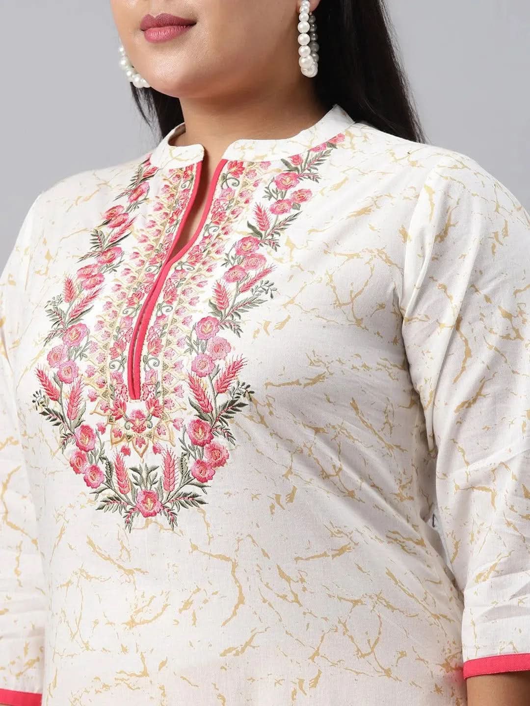 Buy Plus Size White Embroidered Cotton Kurta - 11102-6XL | Libas Ethnic Wear Online
Buy Plus Size White Embroidered Cotton Kurta - 11102-6XL | Libas Ethnic Wear Online