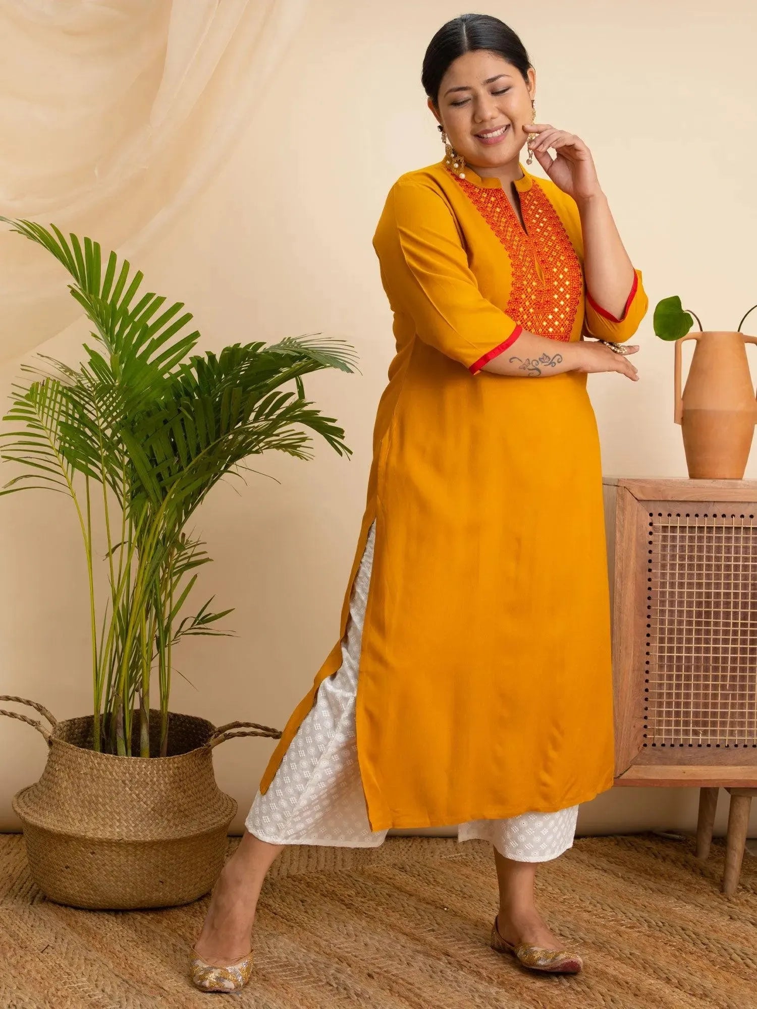 Buy Plus Size Yellow Embroidered Rayon Kurta - 11033-3XL | Libas Ethnic Wear Online
Buy Plus Size Yellow Embroidered Rayon Kurta - 11033-3XL | Libas Ethnic Wear Online