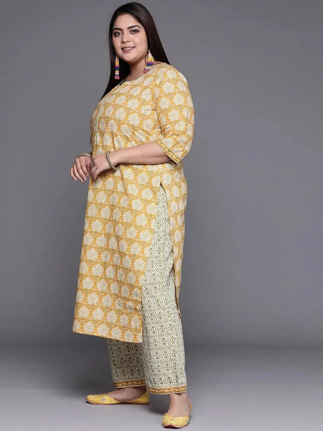 Buy Plus Size Yellow Printed Cotton Suit Set - 15089- | Libas Ethnic Wear Online
Buy Plus Size Yellow Printed Cotton Suit Set - 15089- | Libas Ethnic Wear Online