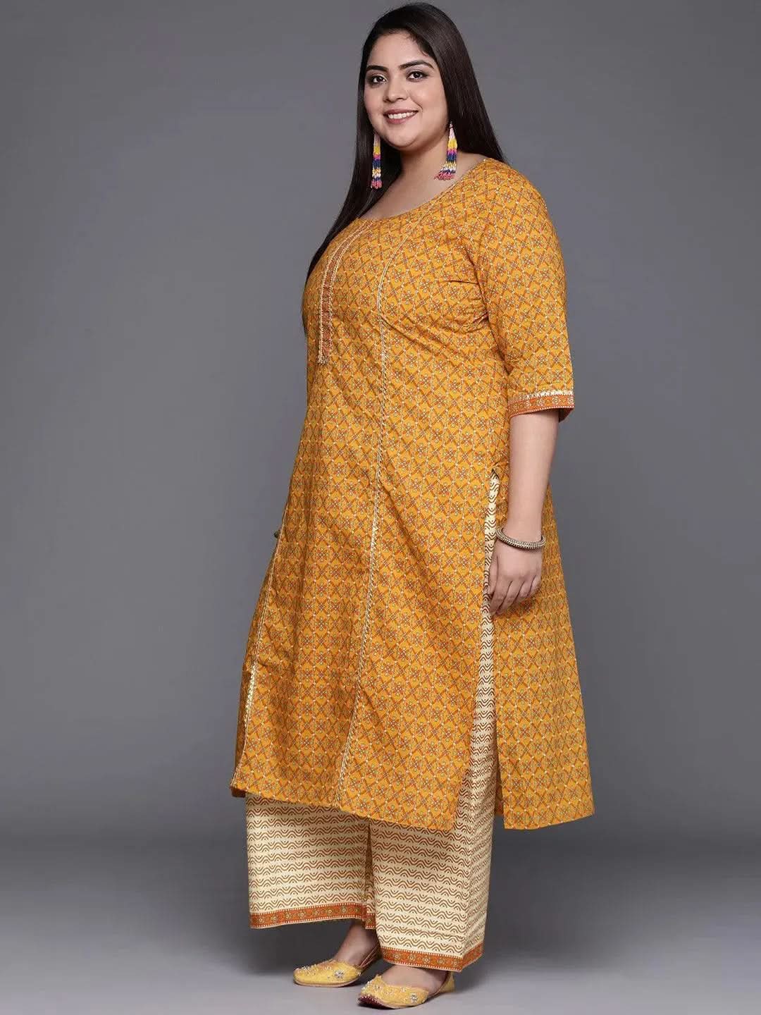 Buy Plus Size Yellow Printed Cotton Suit Set - 15102- | Libas Ethnic Wear Online
Buy Plus Size Yellow Printed Cotton Suit Set - 15102- | Libas Ethnic Wear Online