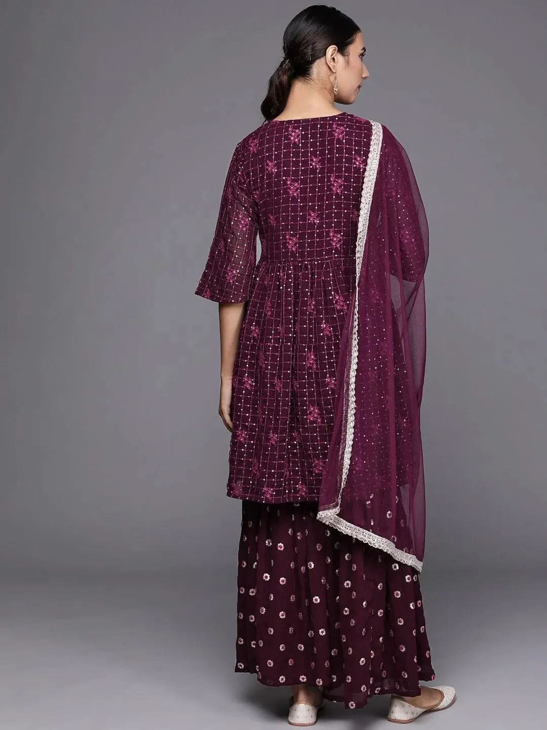 Buy Purple Embroidered Georgette Suit Set - 20216O-XS | Libas Ethnic Wear Online
Buy Purple Embroidered Georgette Suit Set - 20216O-XS | Libas Ethnic Wear Online