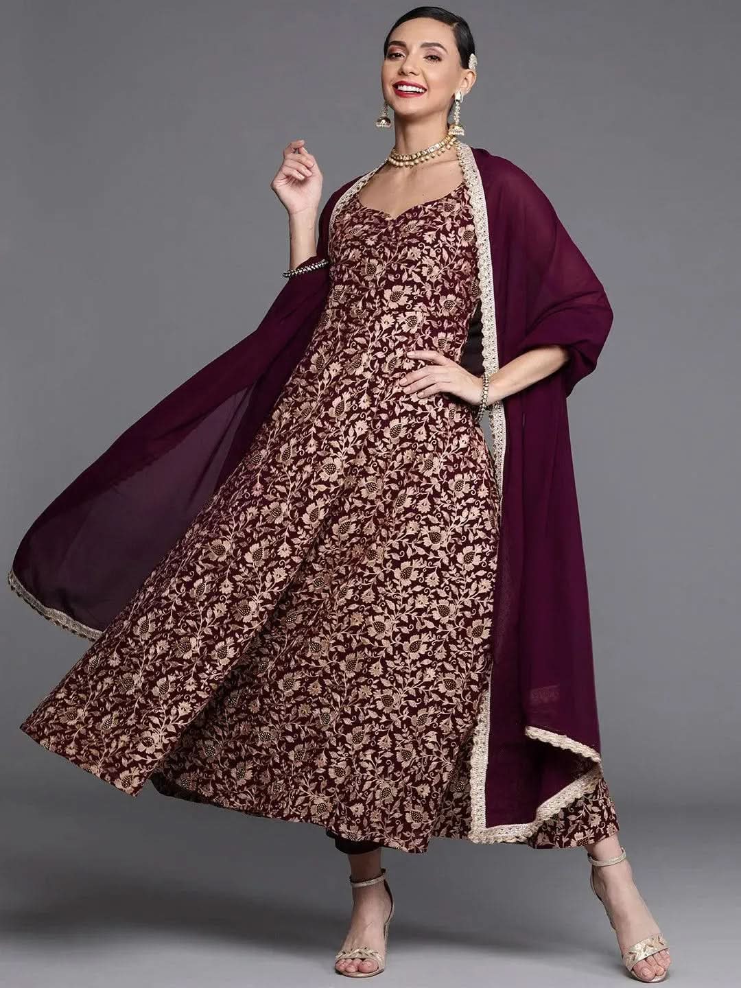 Buy Purple Embroidered Georgette Suit Set - 20135O-XS | Libas Ethnic Wear Online 
Buy Purple Embroidered Georgette Suit Set - 20135O-XS | Libas Ethnic Wear Online