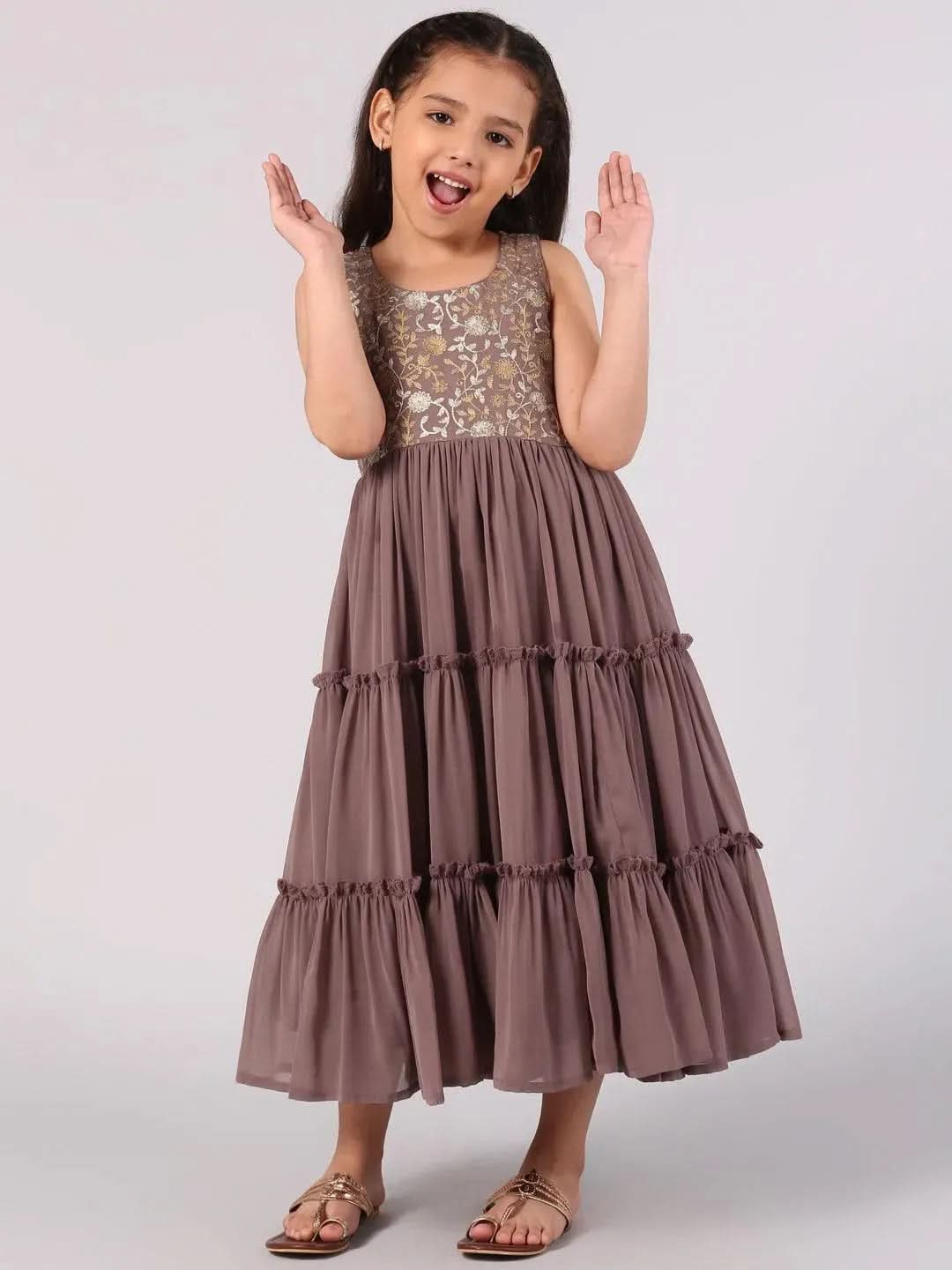 Buy Kids Purple Embroidered Georgette Dress Online at Rs.1649 | Libas Buy Kids Purple Embroidered Georgette Dress Online at Rs.1649 | Libas