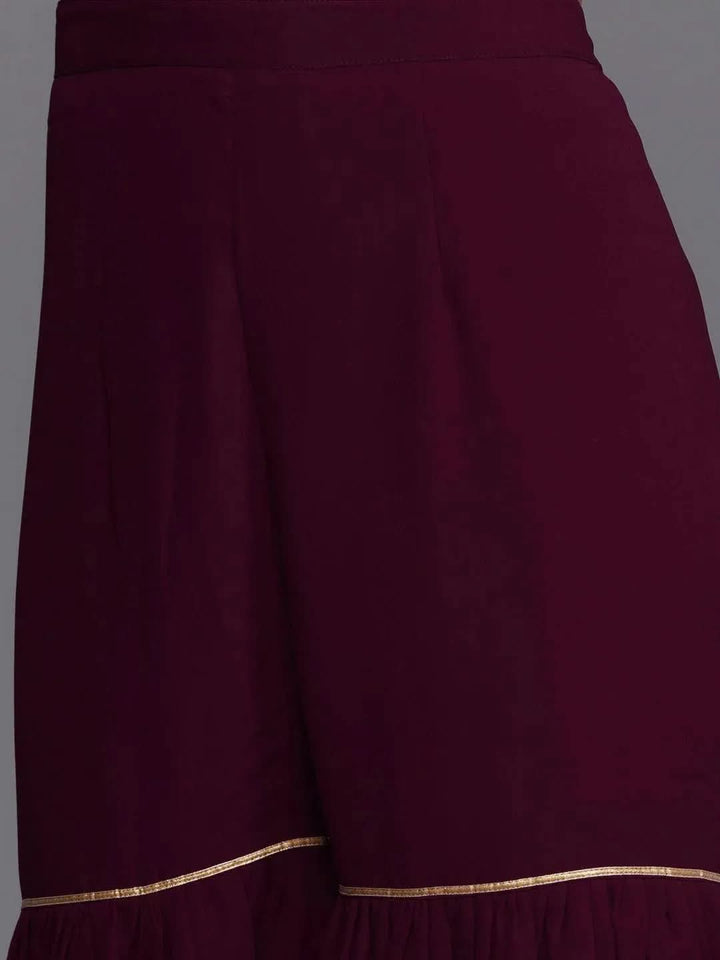 Purple Embroidered Georgette Suit Set - Libas
