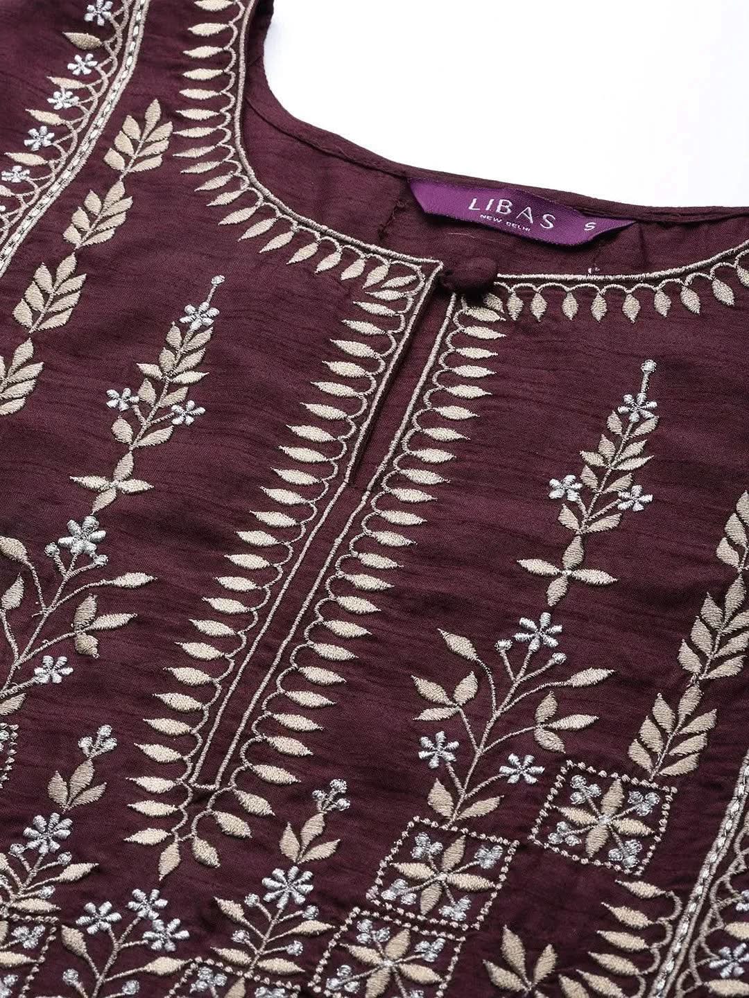 Buy Purple Embroidered Silk Blend Suit Set - 20206O-XS | Libas Ethnic Wear Online
Buy Purple Embroidered Silk Blend Suit Set - 20206O-XS | Libas Ethnic Wear Online