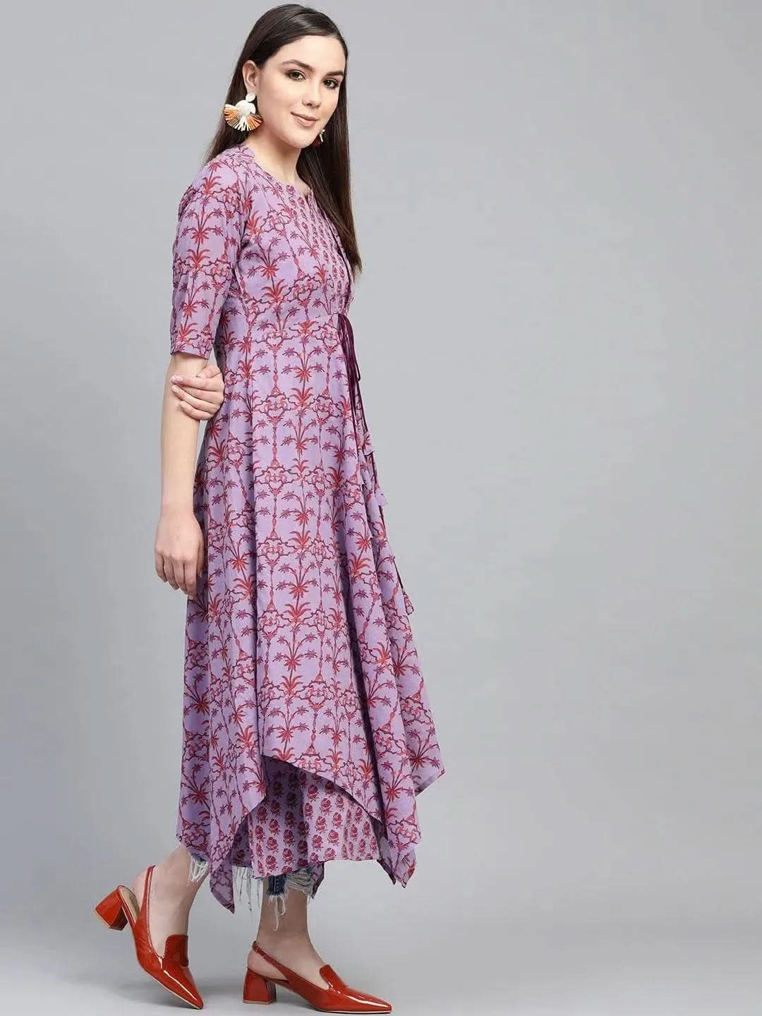 Purple Printed Cotton Dress
Purple Printed Cotton Dress