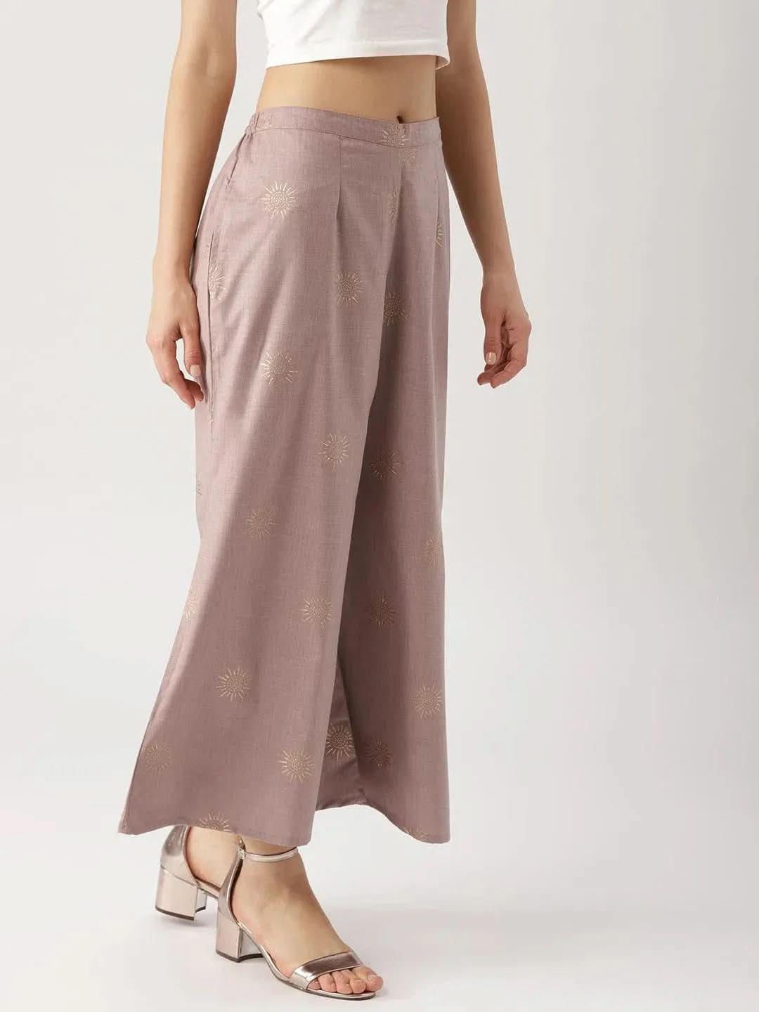 Purple Printed Cotton Palazzos
Purple Printed Cotton Palazzos