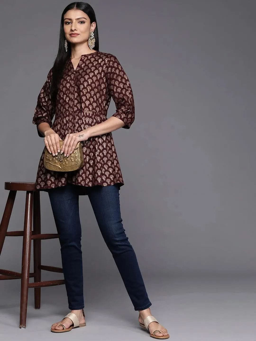 Purple Printed Rayon A-Line Kurti
Purple Printed Rayon A-Line Kurti