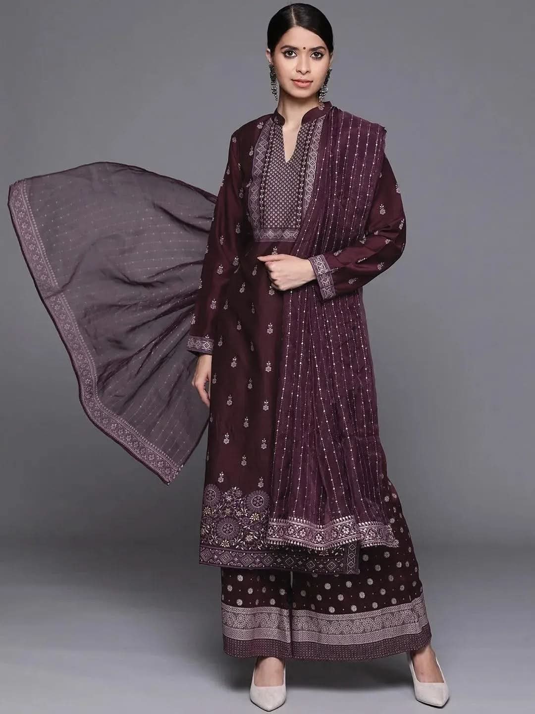 Buy Purple Printed Silk Blend Suit Set - 20277O- | Libas Ethnic Wear Online
Buy Purple Printed Silk Blend Suit Set - 20277O- | Libas Ethnic Wear Online