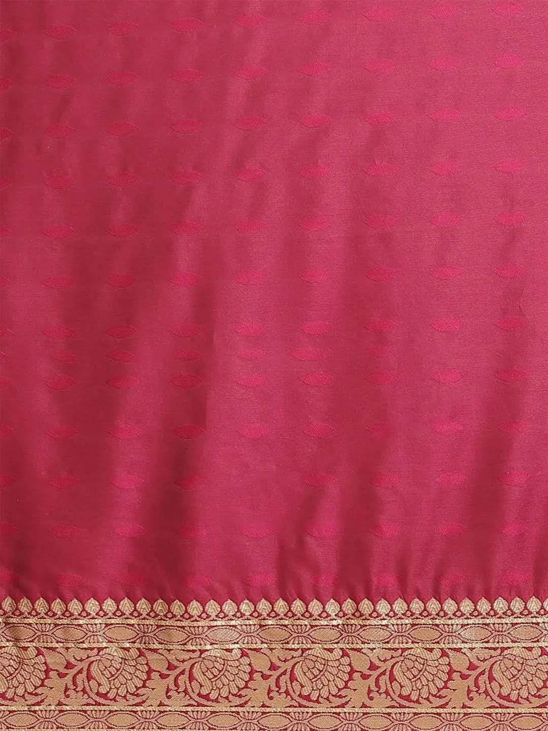 Purple Woven Design Brocade Saree - Libas