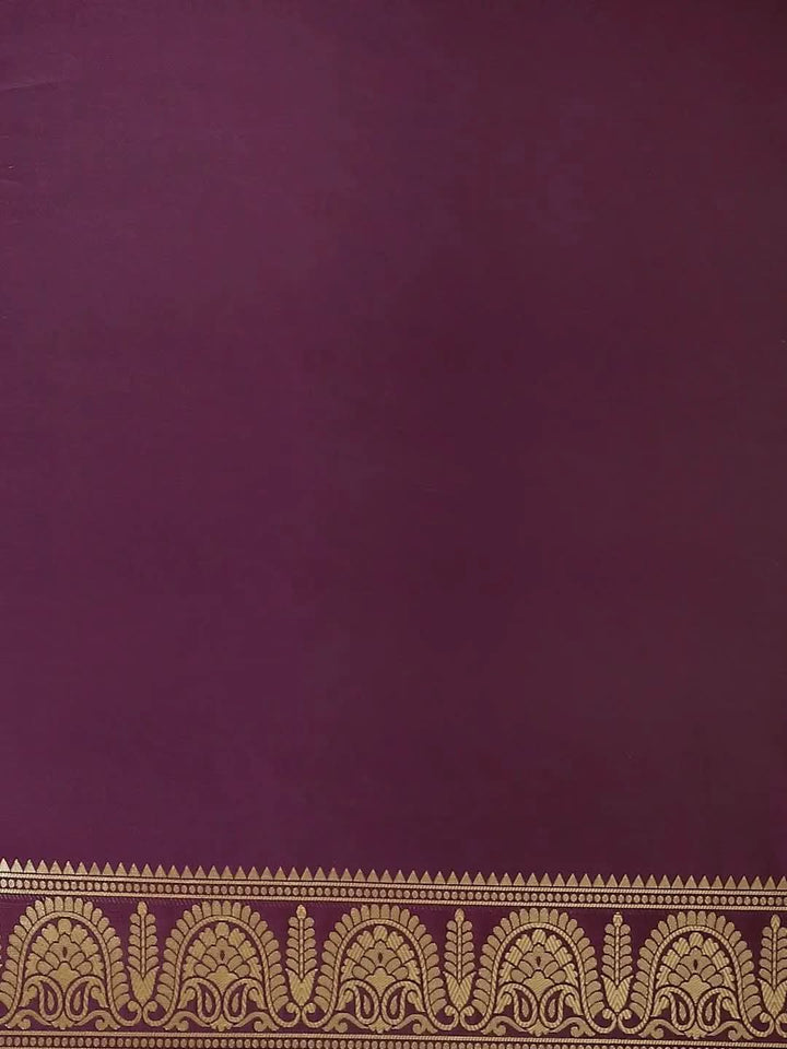 Purple Woven Design Brocade Saree - Libas