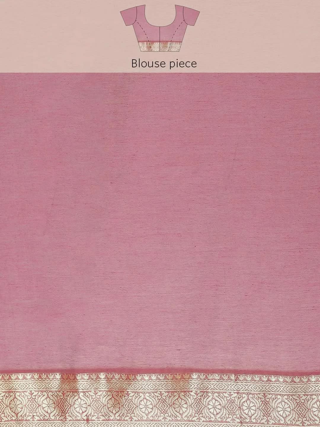 Purple Woven Design Brocade Saree - Libas