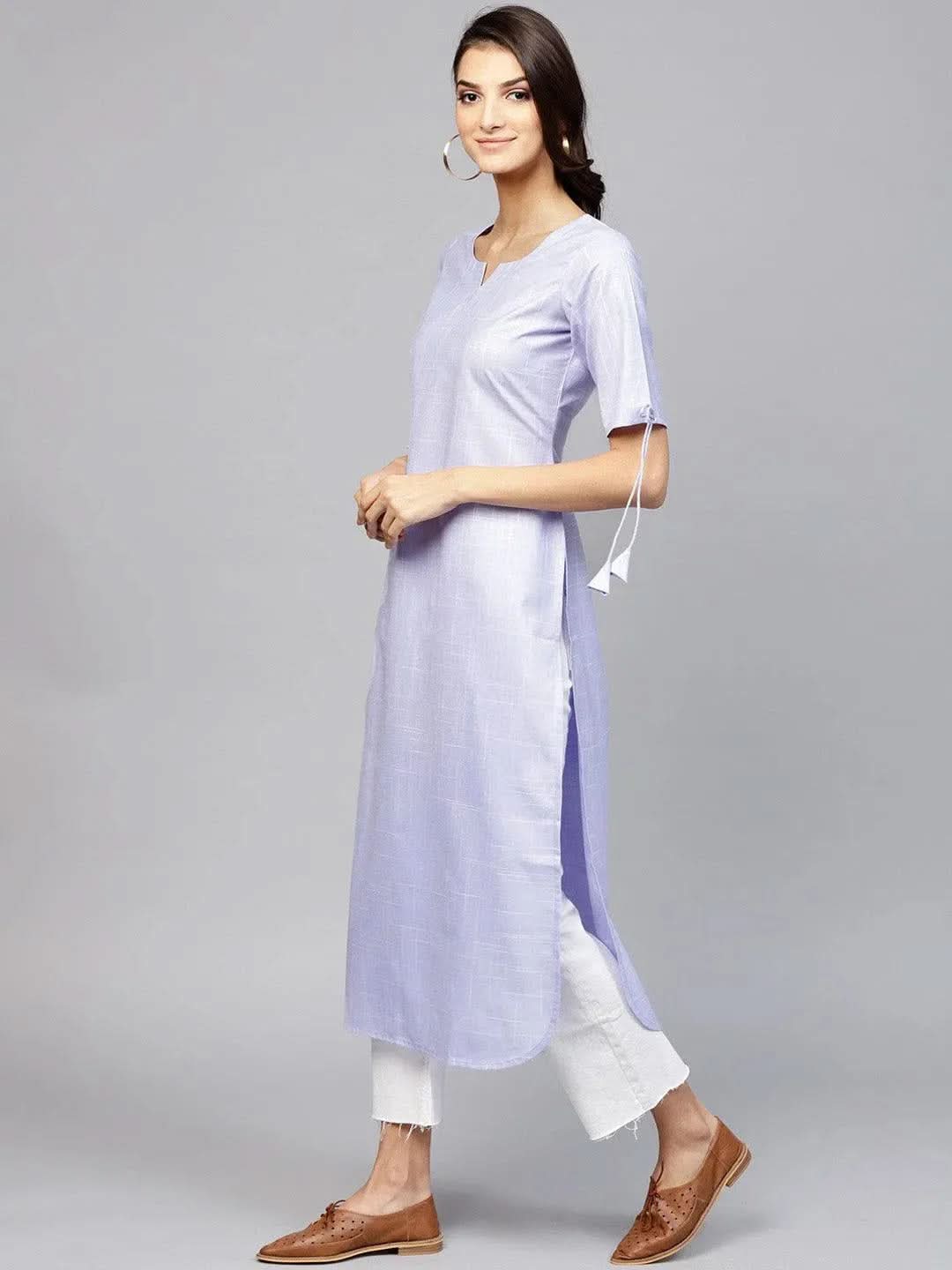 Purple Woven Design Cotton Kurta
Purple Woven Design Cotton Kurta