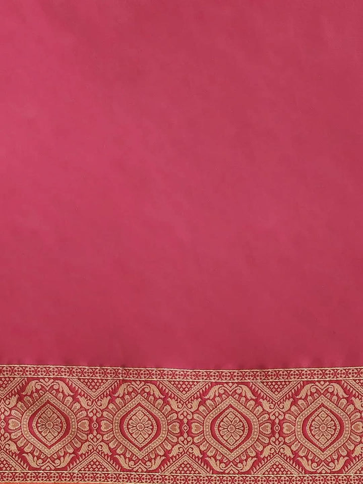 Purple Woven Design Silk Blend Saree - Libas