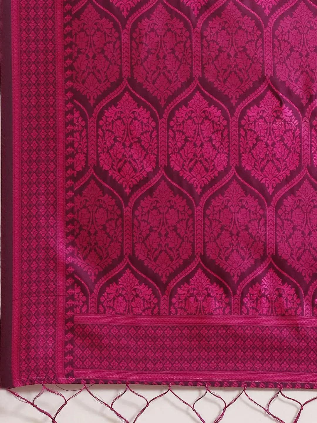 Purple Woven Design Silk Saree - Libas