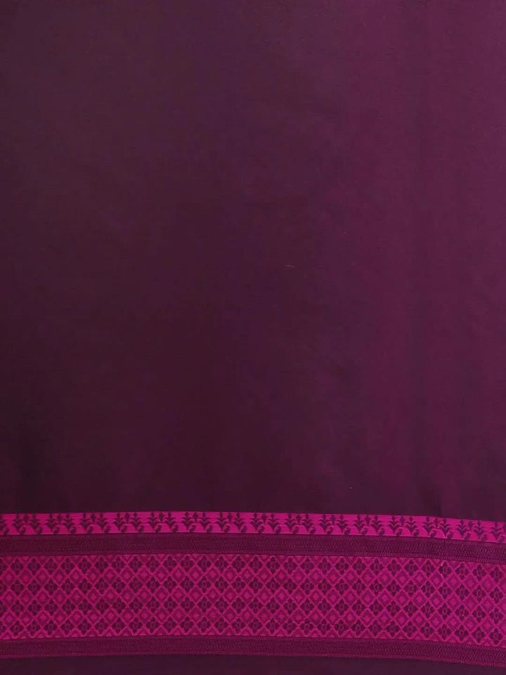 Purple Woven Design Silk Saree - Libas