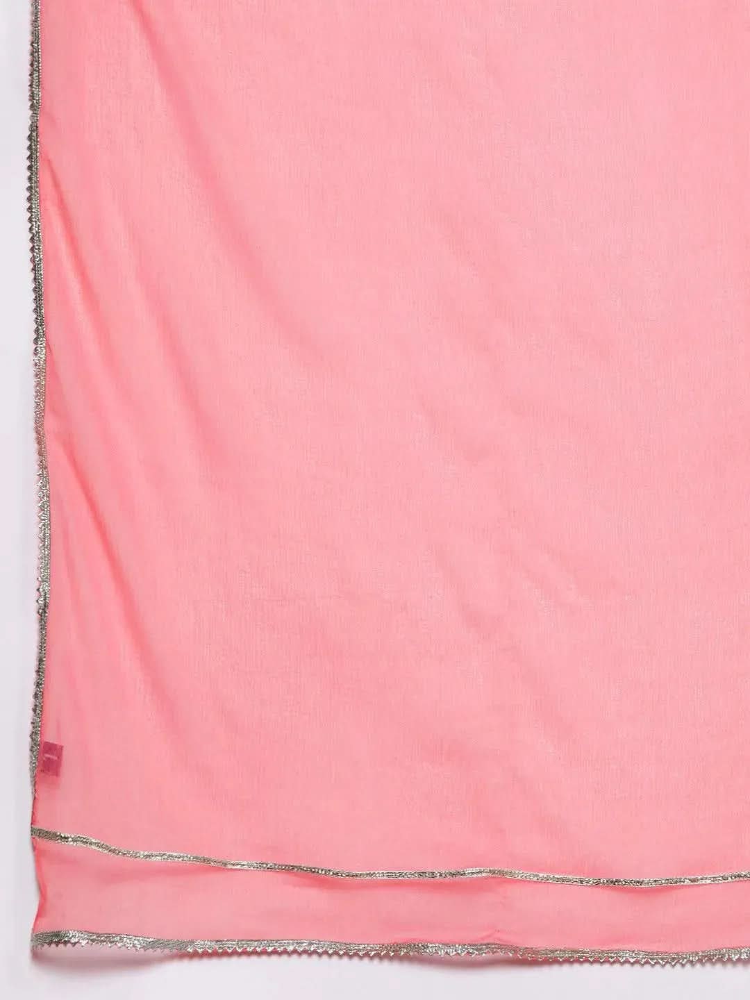 Purple Yoke Design Silk Blend Suit Set With Trousers - Libas