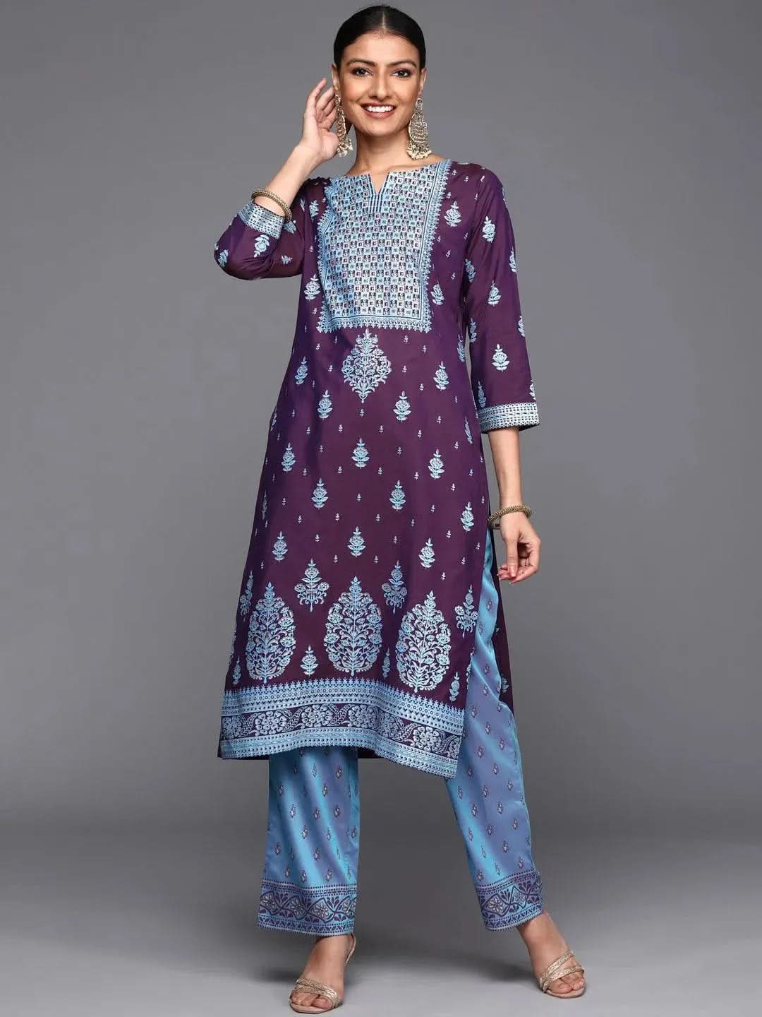 Purple Yoke Design Silk Kurta
Purple Yoke Design Silk Kurta