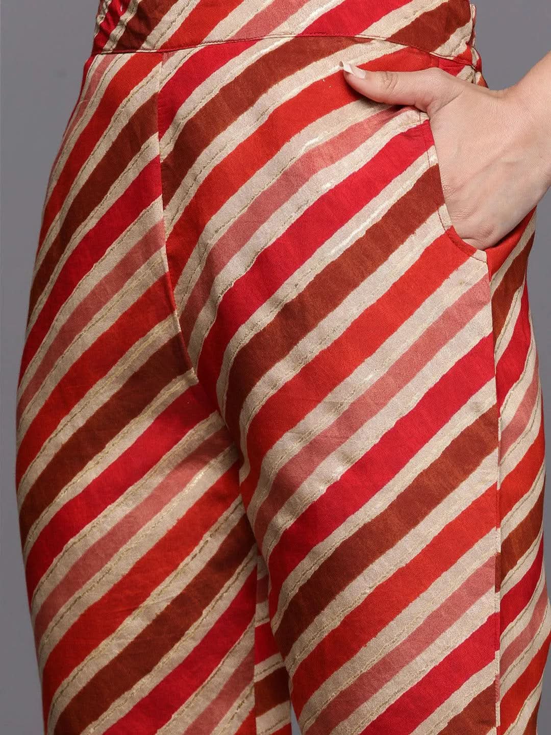 Red Embroidered Silk Blend Straight Kurta With Trousers & Dupatta 
Red Embroidered Silk Blend Straight Kurta With Trousers & Dupatta