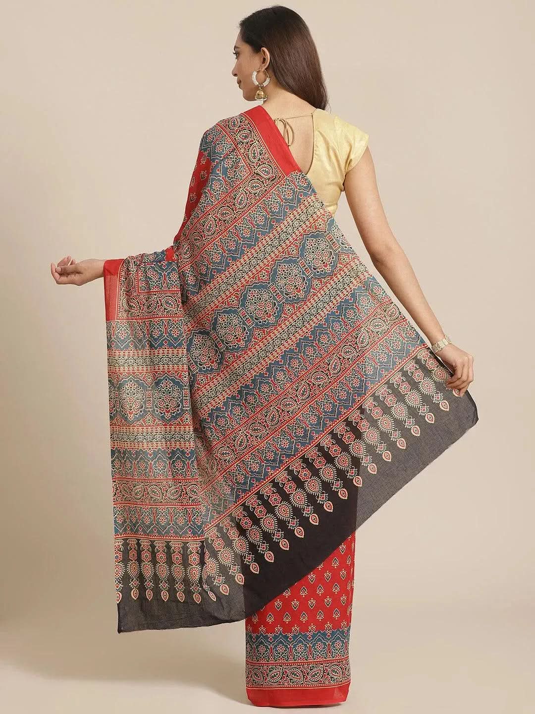 Red Printed Cotton Saree
Red Printed Cotton Saree