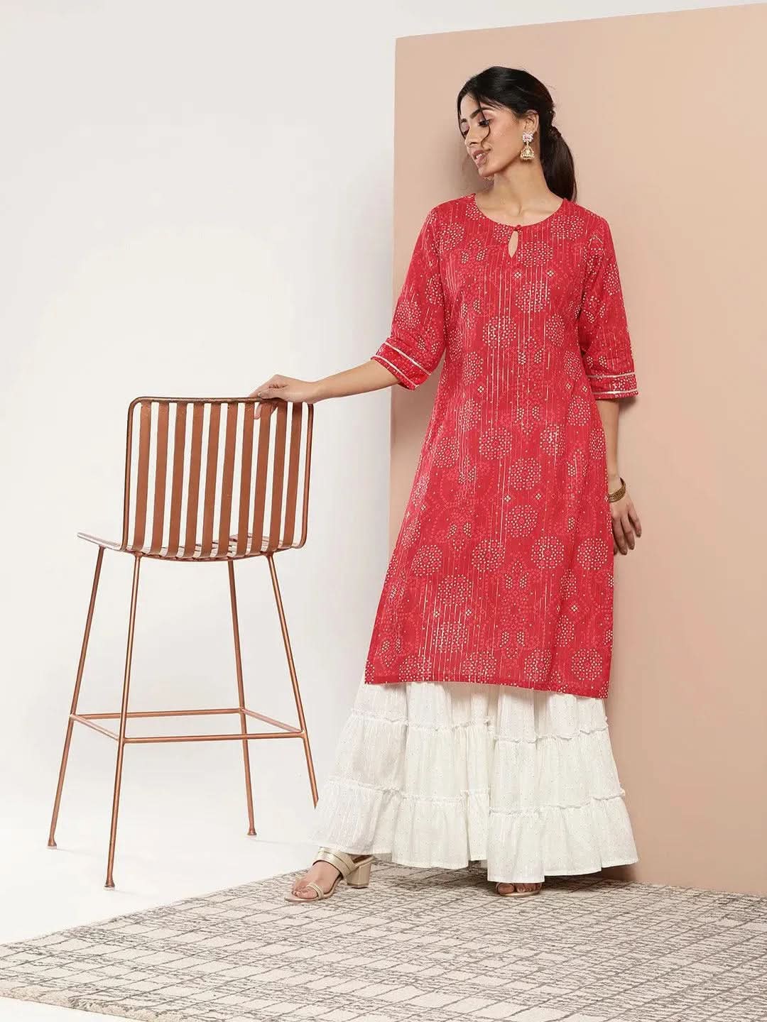 Red Printed Cotton Straight Kurta
Red Printed Cotton Straight Kurta