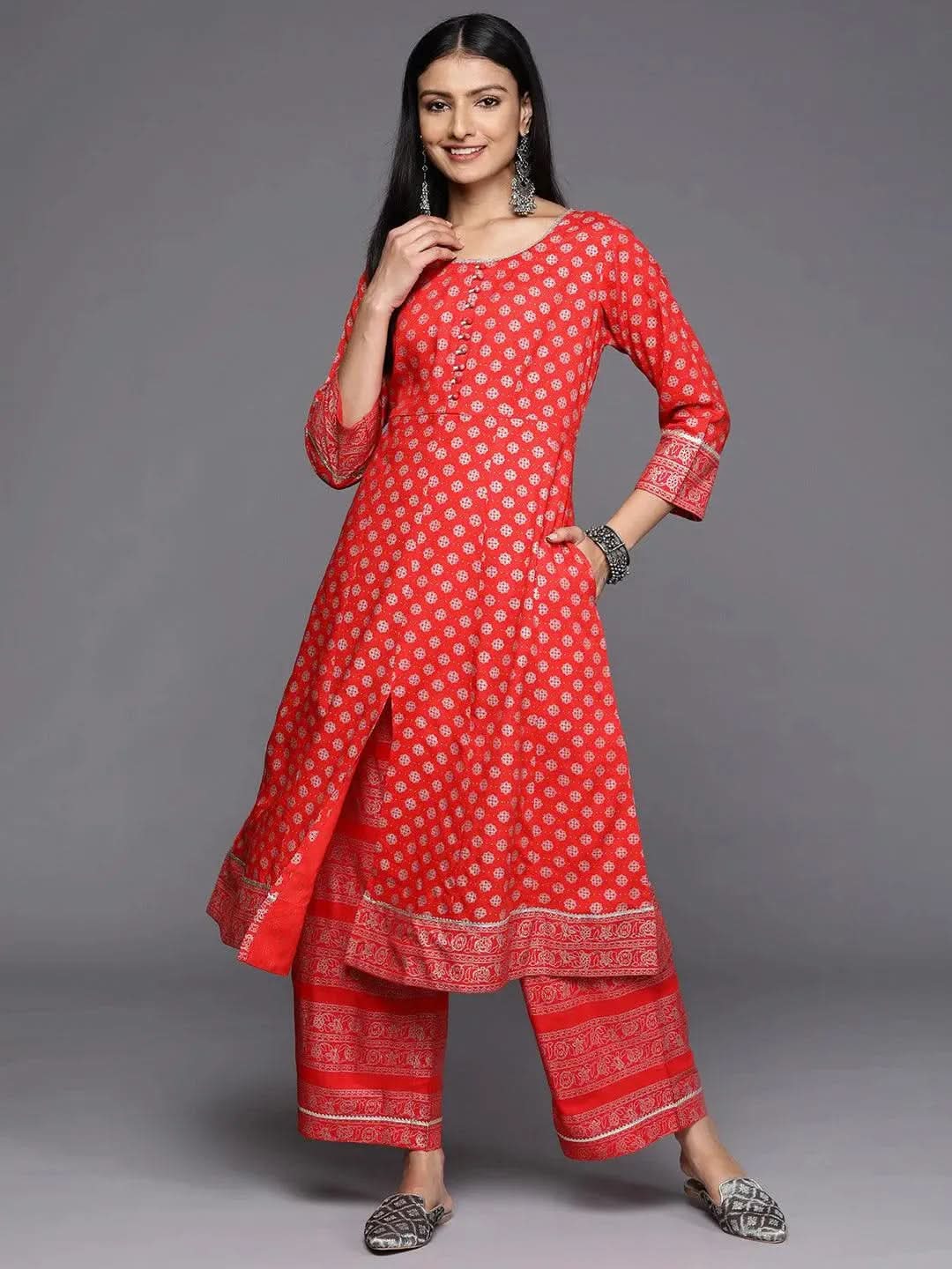 Red Printed Rayon A-Line Kurta
Red Printed Rayon A-Line Kurta