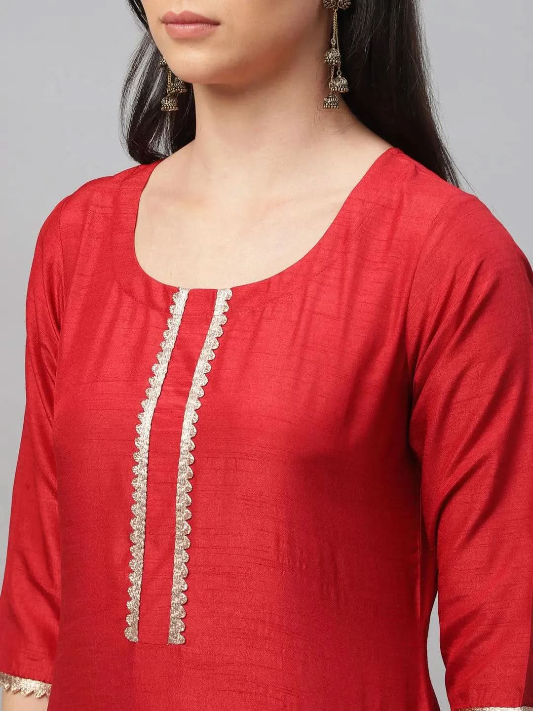 Buy Red Solid Polyester Suit Set - 6851-XS | Libas Ethnic Wear Online
Buy Red Solid Polyester Suit Set - 6851-XS | Libas Ethnic Wear Online
