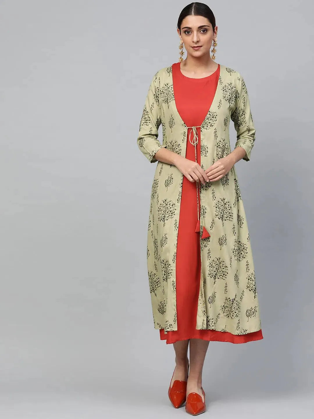 Buy Red Solid Rayon Dress With Shrug - 8792A- | Libas Ethnic Wear Online
Buy Red Solid Rayon Dress With Shrug - 8792A- | Libas Ethnic Wear Online