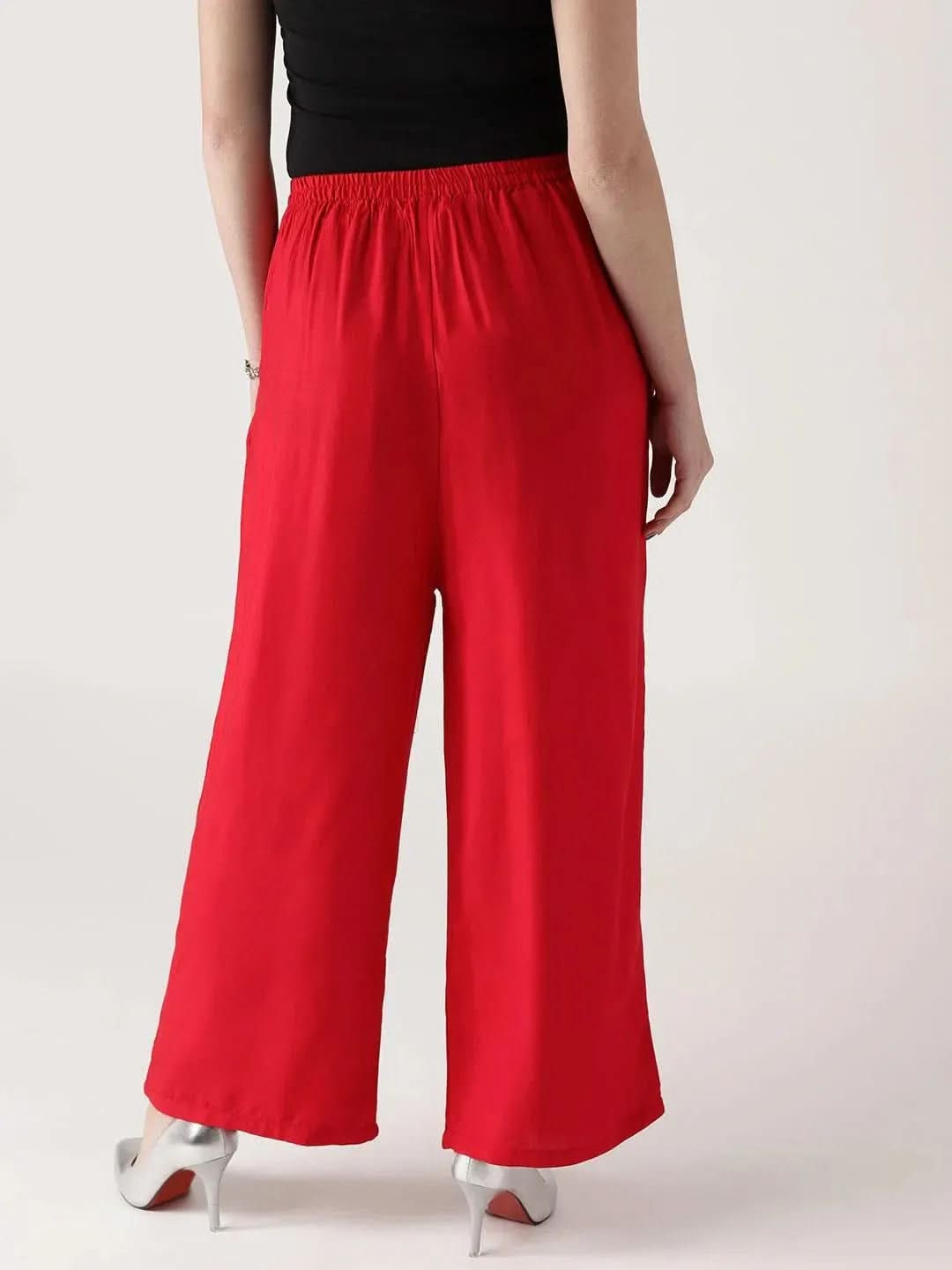 Red Solid Rayon Palazzos
Red Solid Rayon Palazzos