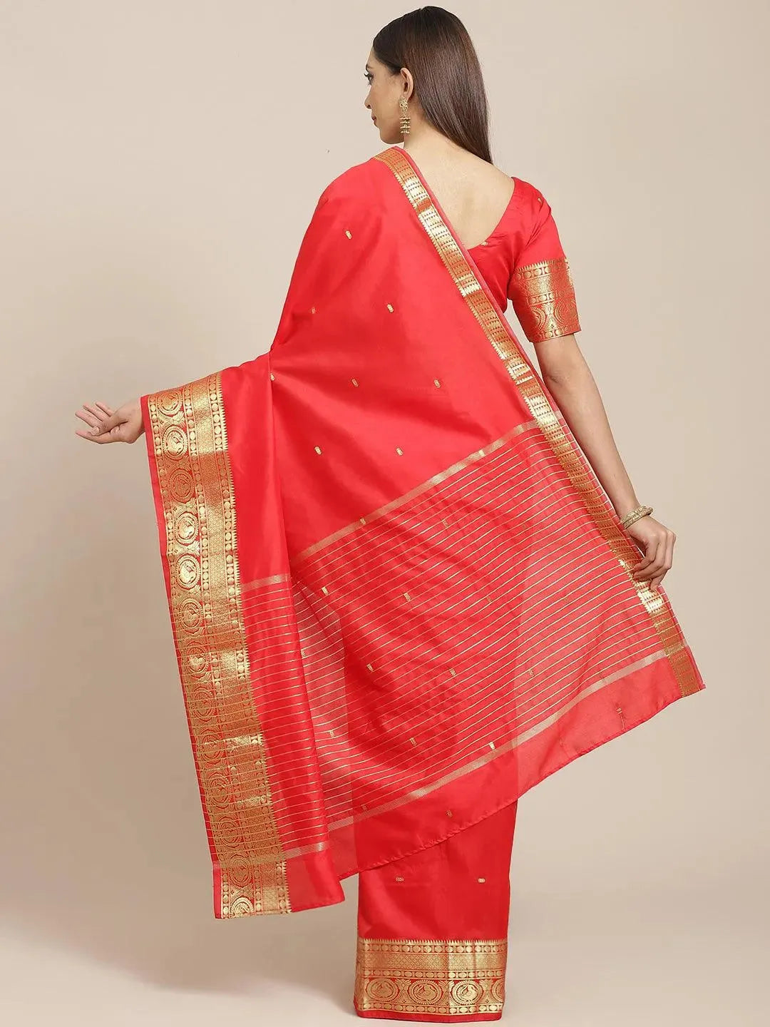 Red Woven Design Silk Blend Saree
Red Woven Design Silk Blend Saree