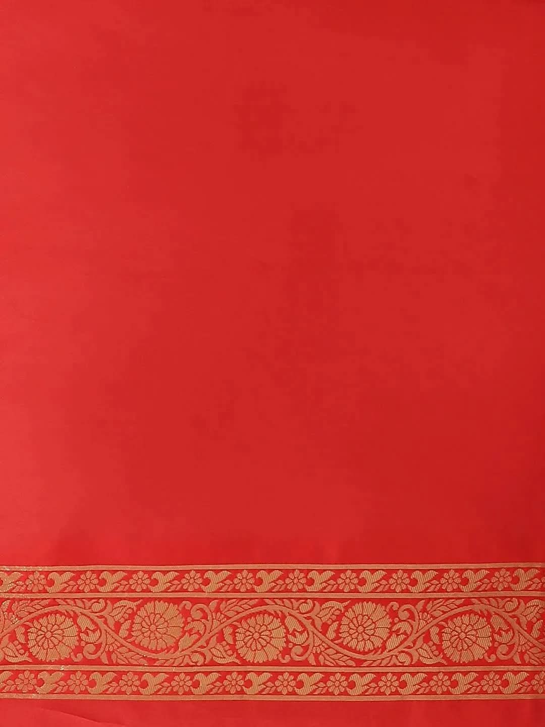 Red Woven Design Silk Saree - Libas