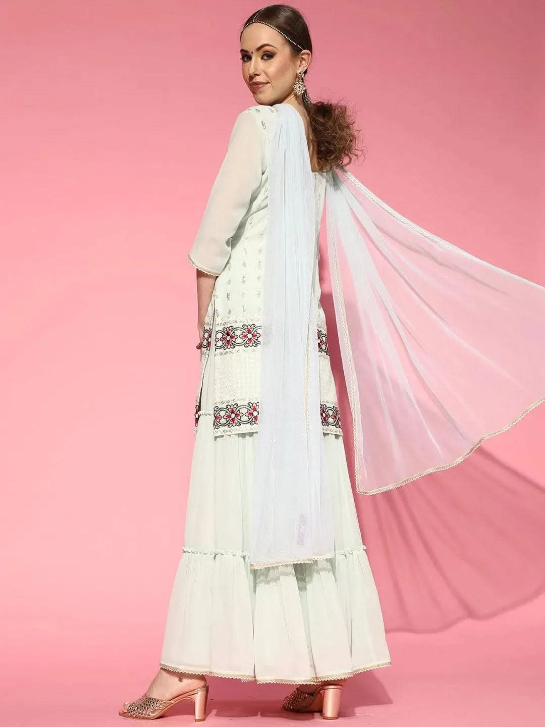 Buy Sea Green Embroidered Georgette Kurta Set - 33302O-XS | Libas Ethnic Wear Online
Buy Sea Green Embroidered Georgette Kurta Set - 33302O-XS | Libas Ethnic Wear Online