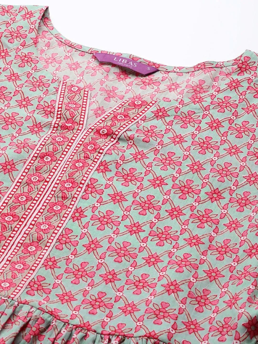 Buy Sea Green Printed Cotton Suit Set - 20329F-XS | Libas Ethnic Wear Online
Buy Sea Green Printed Cotton Suit Set - 20329F-XS | Libas Ethnic Wear Online