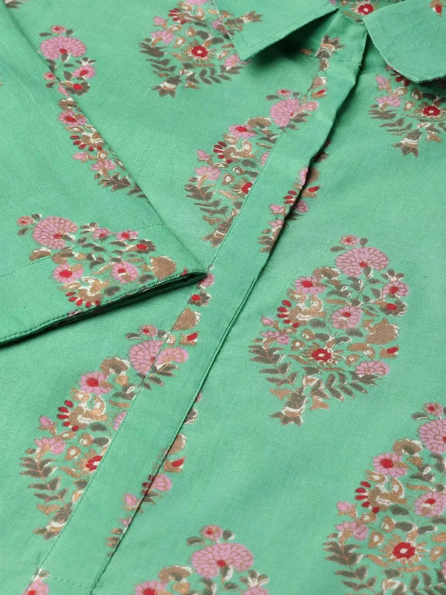 Sea Green Printed Cotton Kurta
Sea Green Printed Cotton Kurta