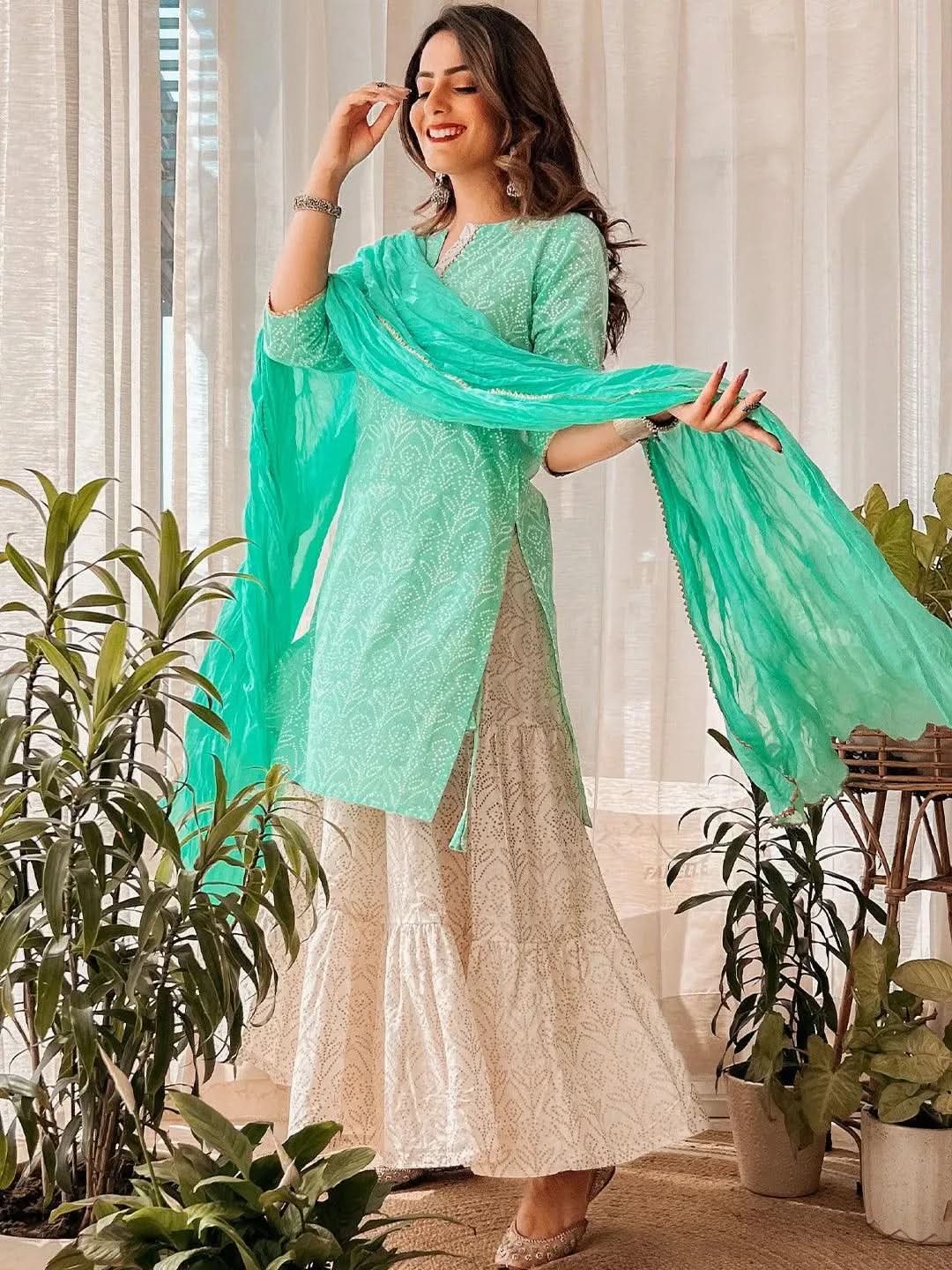 Buy Sea Green Printed Cotton Suit Set - 33189O- | Libas Ethnic Wear Online
Buy Sea Green Printed Cotton Suit Set - 33189O- | Libas Ethnic Wear Online
