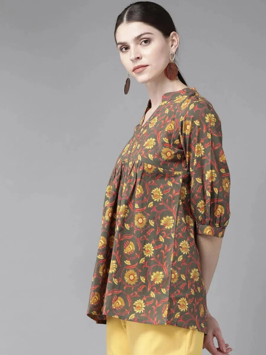 Taupe Printed Cotton Kurti
Taupe Printed Cotton Kurti