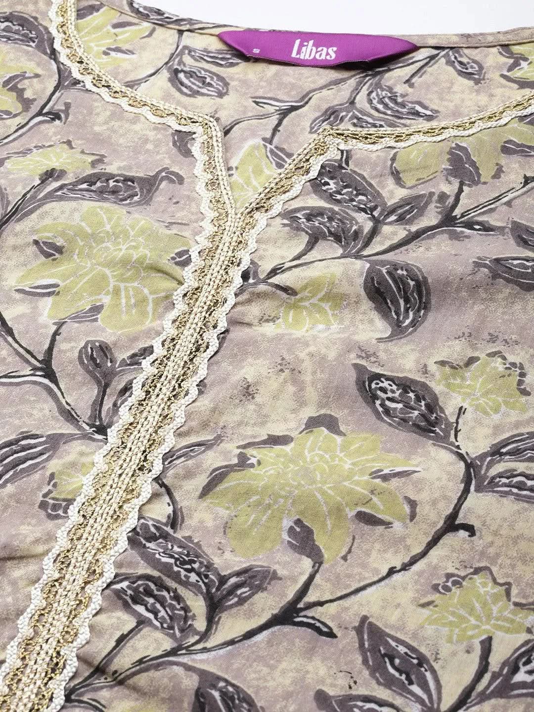 Buy Taupe Printed Cotton Suit Set - 33119O-XS | Libas Ethnic Wear Online
Buy Taupe Printed Cotton Suit Set - 33119O-XS | Libas Ethnic Wear Online