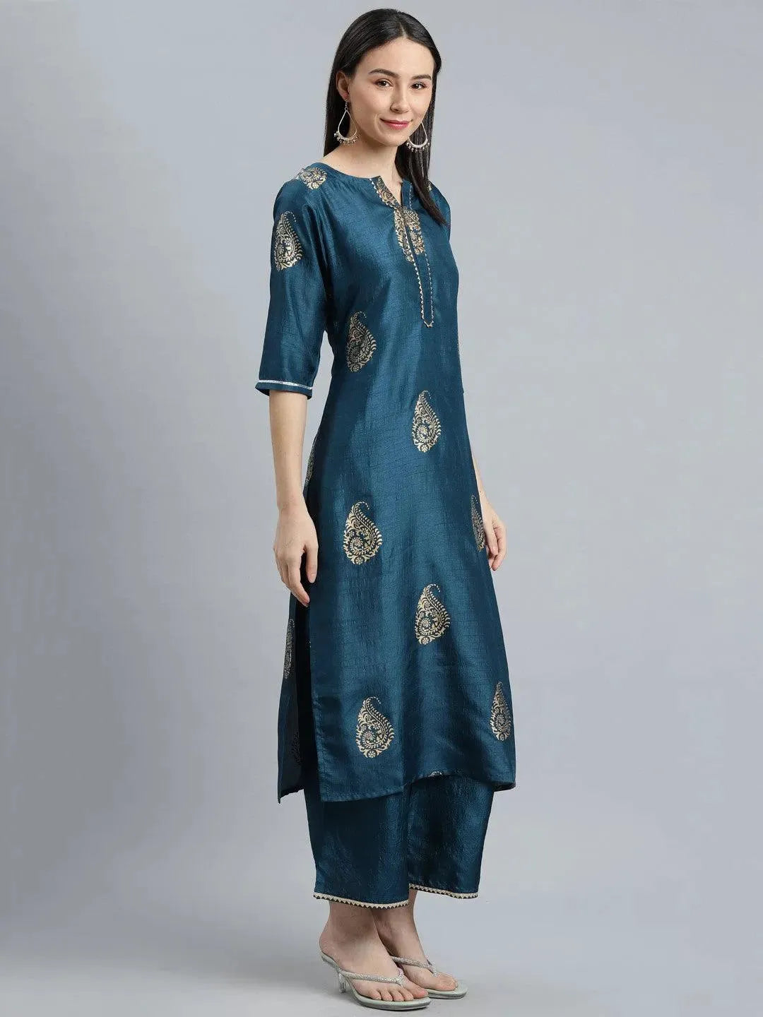 Buy Teal Printed Silk Blend Suit Set - 20177-XXL | Libas Ethnic Wear Online
Buy Teal Printed Silk Blend Suit Set - 20177-XXL | Libas Ethnic Wear Online