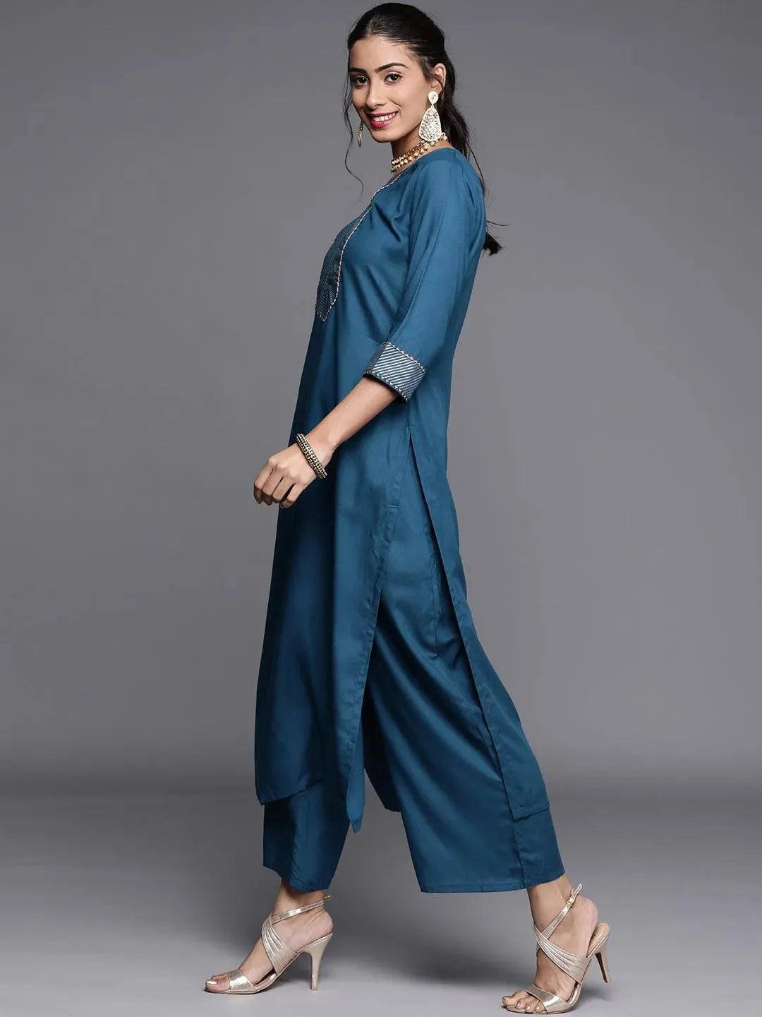 Buy Teal Solid Viscose Rayon Suit Set - 20195- | Libas Ethnic Wear Online
Buy Teal Solid Viscose Rayon Suit Set - 20195- | Libas Ethnic Wear Online