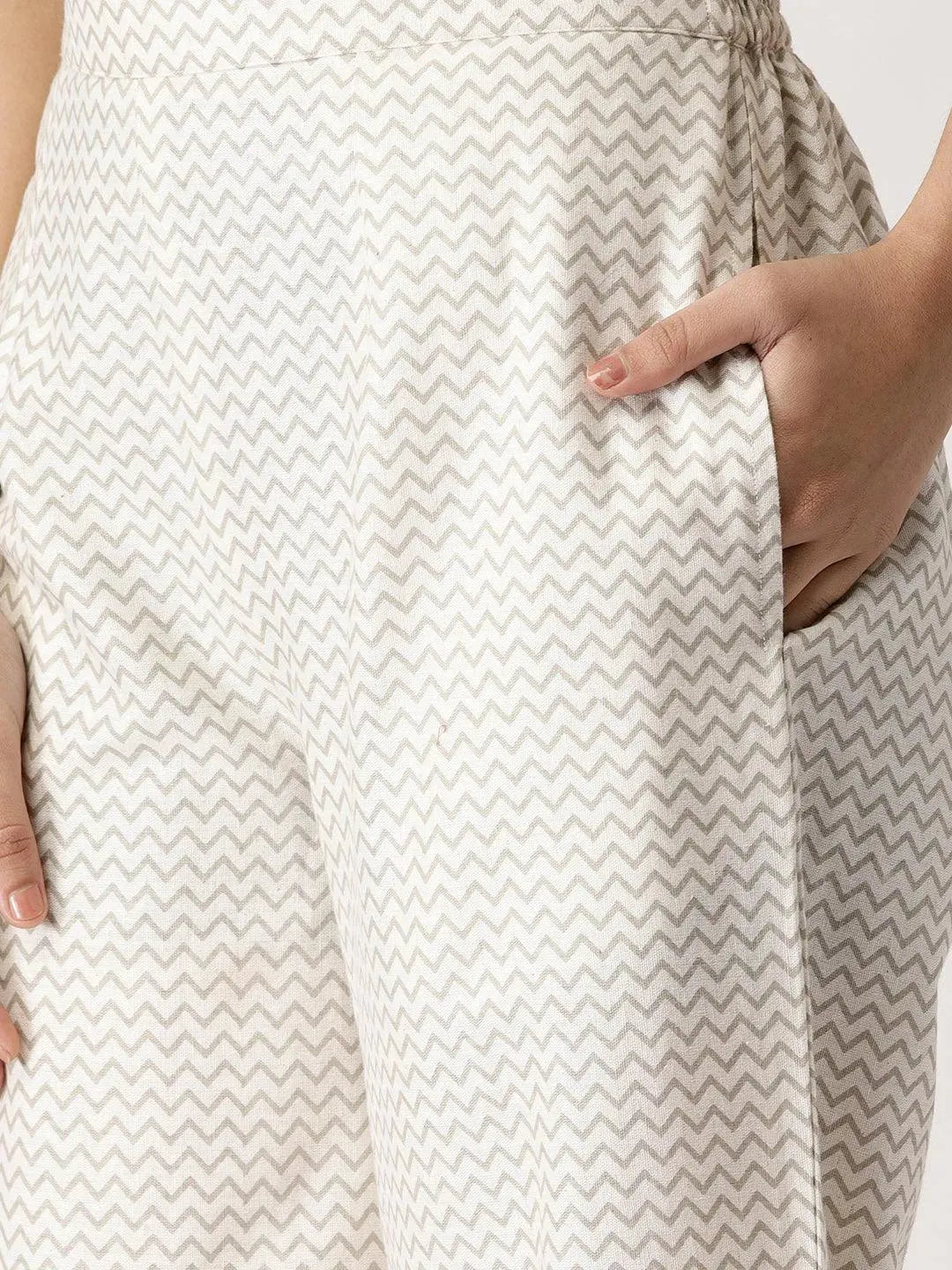 White Abstract Cotton Palazzos
White Abstract Cotton Palazzos